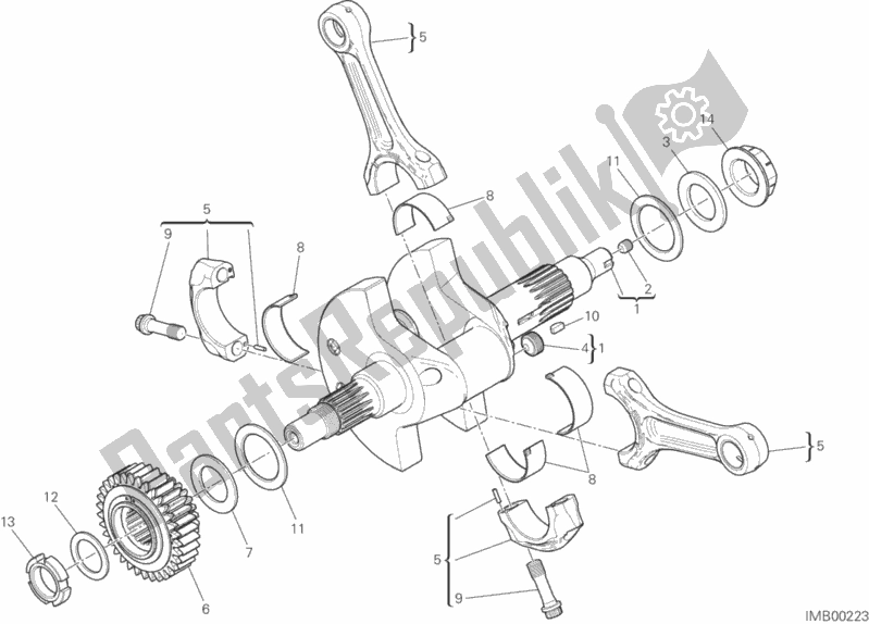 All parts for the Connecting Rods of the Ducati Multistrada 1200 Enduro Touring Thailand 2016